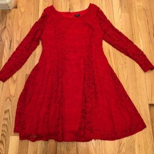 Torrid 1x Red Lace Dress
